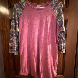 LuLaRoe Randy Women’s Small Pink with Aztec 3/4 sleeves